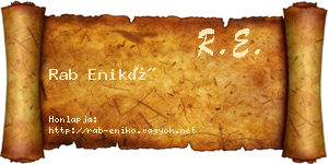 Rab Enikő névjegykártya